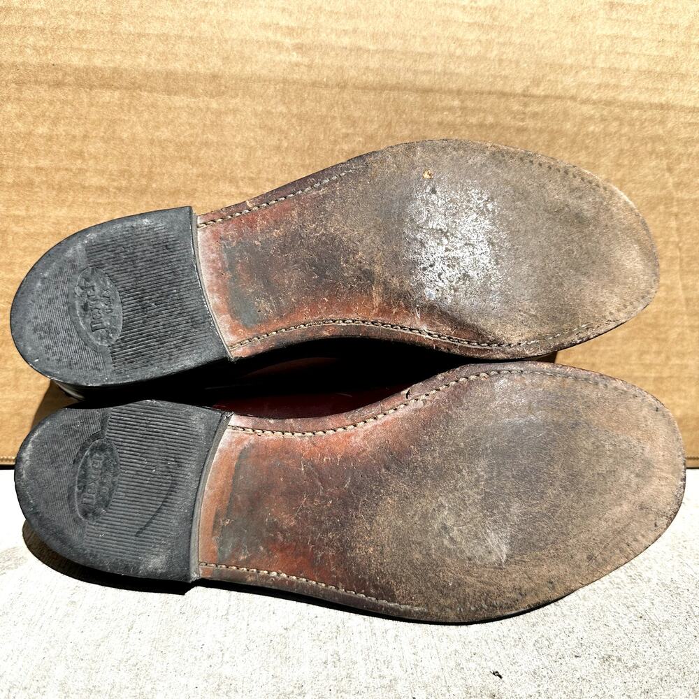 Allen Edmonds Randolph Penny Loafers Stacked Heel Leather Cordovan Burgundy 7.5D - Picture 9 of 9